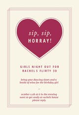 Sip Sip Hooray - Birthday Invitation